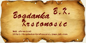 Bogdanka Krstonošić vizit kartica